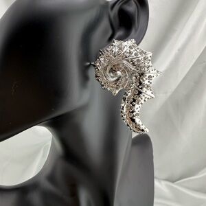 Zara unique diamonds and Silver Seashell Earrings